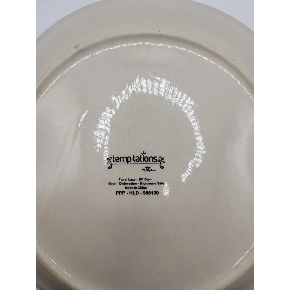 Temptations Floral Lace Dinner Plates -basket Weave PPP-HDL-956130
